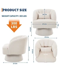 homfan 2Piece Ultra-Plush Swivel Accent Chair 360degree Barrel with Cloud-Like Padding