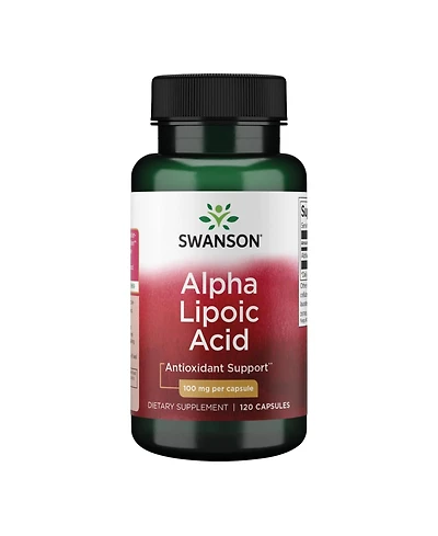 Swanson Alpha Lipoic Acid quality Supplement for Healthy Blood Pressure Support and Carbohydrate Metabolism 120 Capsules, 100 Miligram Each