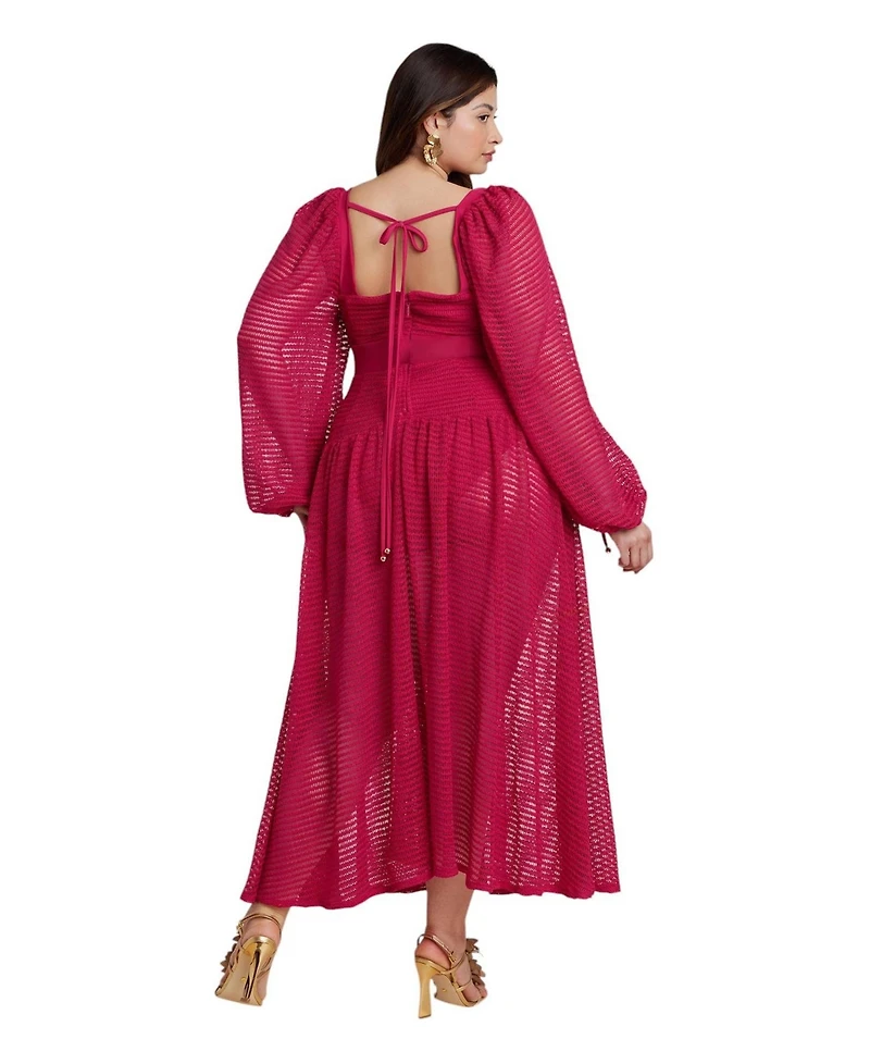 Eloquii Women's Plus PatBO x Corset Waist Maxi Dress