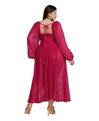 Eloquii Women's Plus PatBO x Corset Waist Maxi Dress