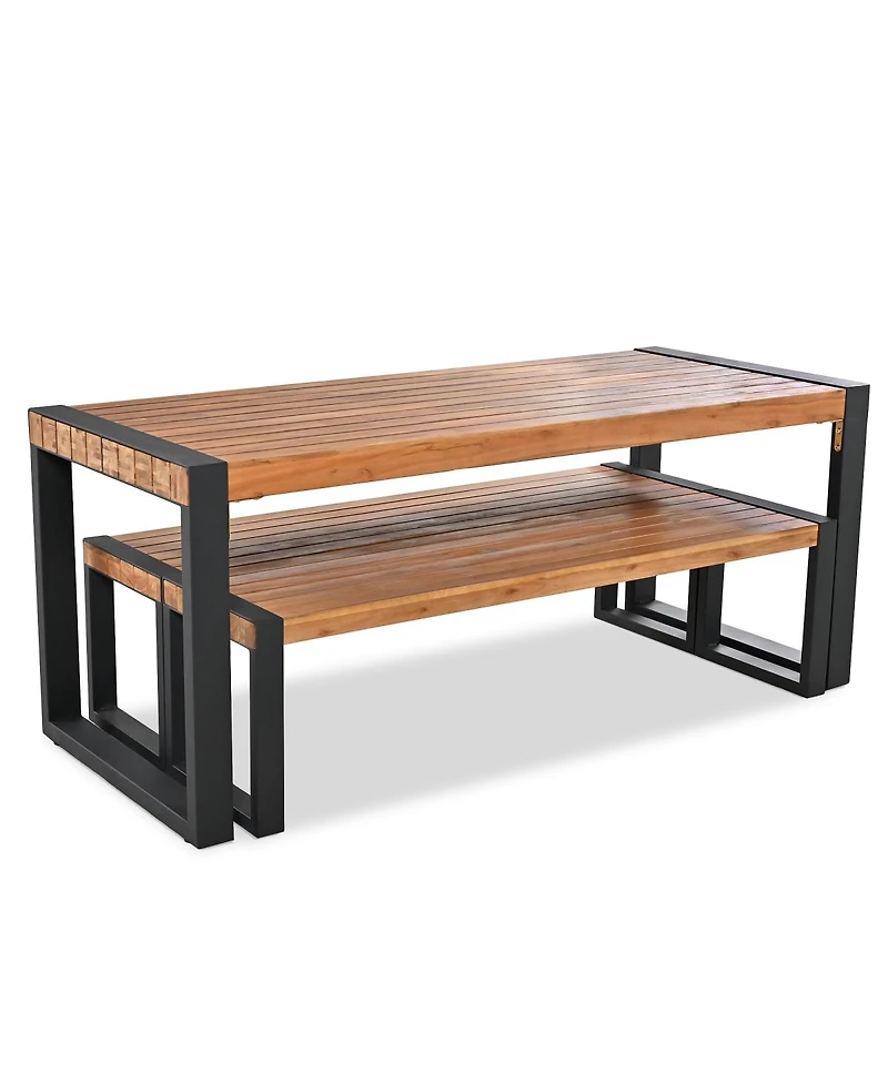 Streamdale Furniture Acacia Wood Outdoor Dining Set with Steel Frame