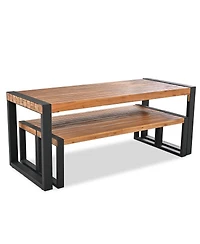 Streamdale Furniture Acacia Wood Outdoor Dining Set with Steel Frame