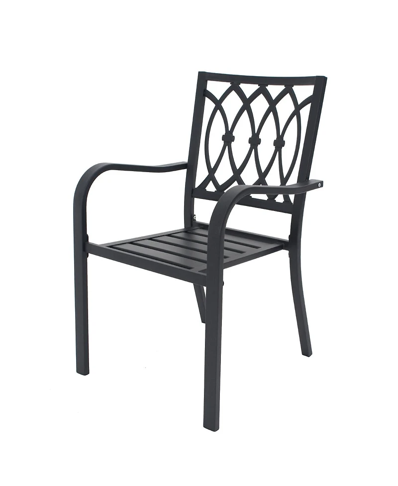 Streamdale Furniture Outdoor Patio Dining Set with Iron Chairs and Square Metal Table