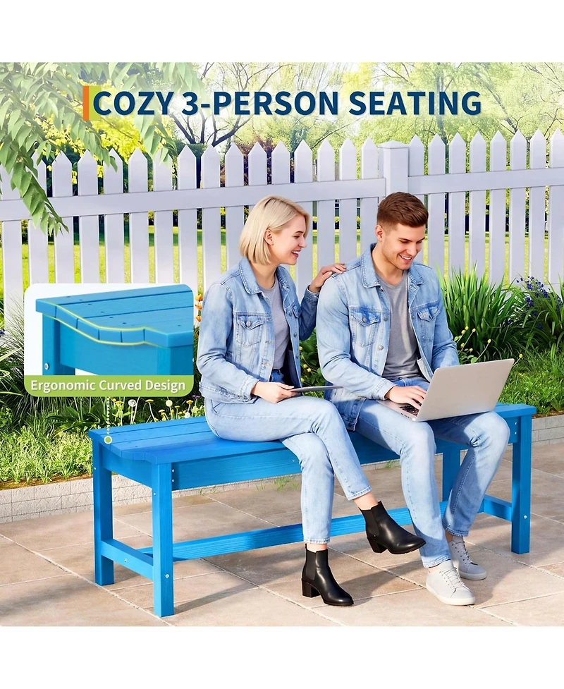 gaomon Weatherproof 2-Person Backless Outdoor Bench, Dining Seat, Garden Bench for Porch, Patio, Park, Entryway
