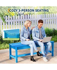 gaomon Weatherproof 2-Person Backless Outdoor Bench, Dining Seat, Garden Bench for Porch, Patio, Park, Entryway