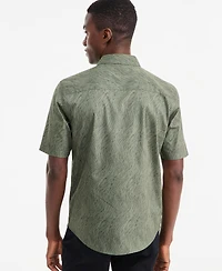Alfani Men's Baker Geometric Short-Sleeve Shirt, Macy's Exclusive - Bbaker Line Geo