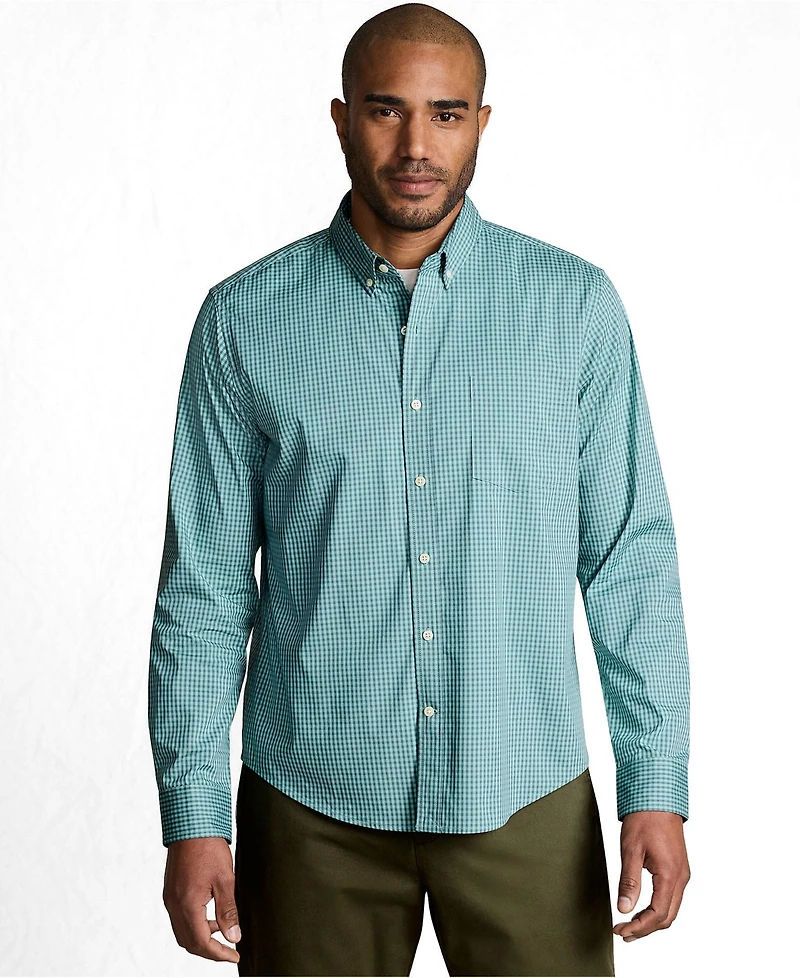 Lands' End Men's Long Sleeve Tailored Fit Travel Kit Shirt