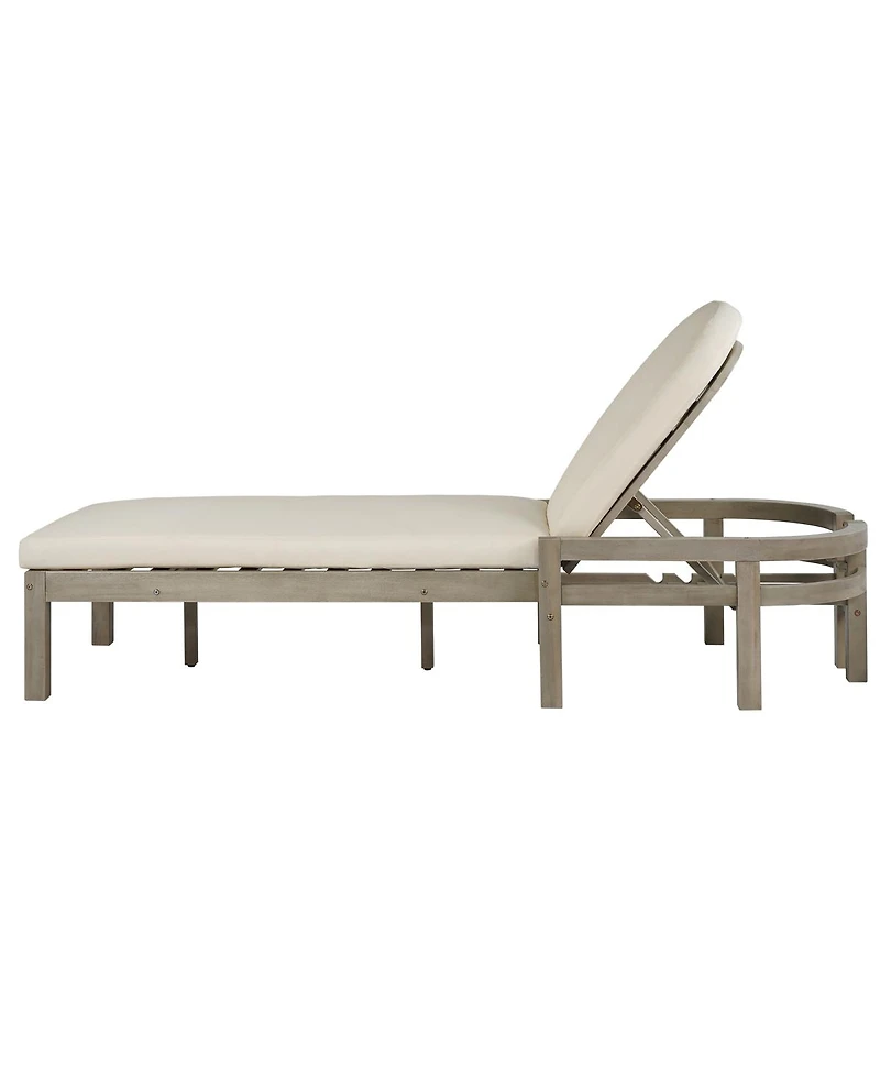 Streamdale Furniture Premium Acacia Wood 5-Position Adjustable Outdoor Chaise Lounge