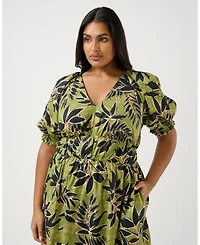 Estelle Wildleaf Cotton Midi Dress