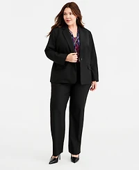 Kasper Plus Washable Bi-Stretch One-Button Blazer