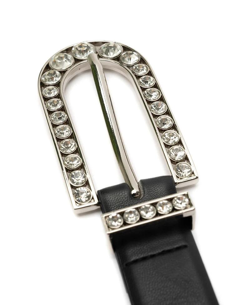 Vince Camuto Soft Vintage Crystal Hardware Belt