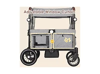 Kinder King Baby Wagon Stroller for Two with Adjustable Handle, All-Terrain Wheels, Tray and Storage.
