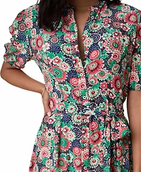 UNTUCKit Women's Short Sleeve Lemon Print Midi Alix Dress