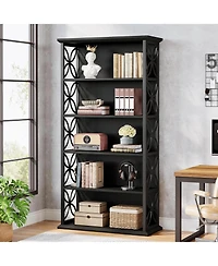Tribesigns 6-Tier 71" Industrial Bookshelf with Metal Frame, Freestanding Open Shelves for Home, Office and Living Room