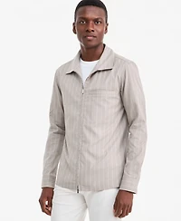 Alfani Men's Zip Front Striped Long-Sleeve Shirt, Macy's Exclusive - Double Stripe