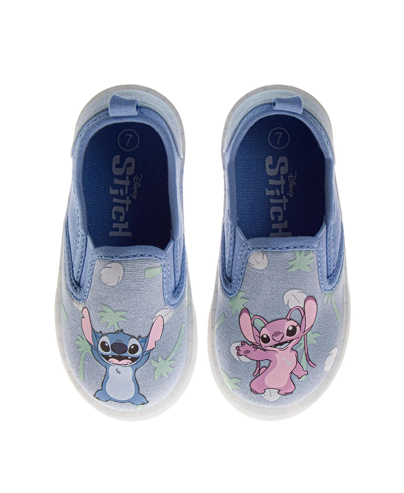 Disney Toddler Lilo & Stitch Shoes Slip- On, Canvas Loafers, Casual, Walking (Little 7-12)