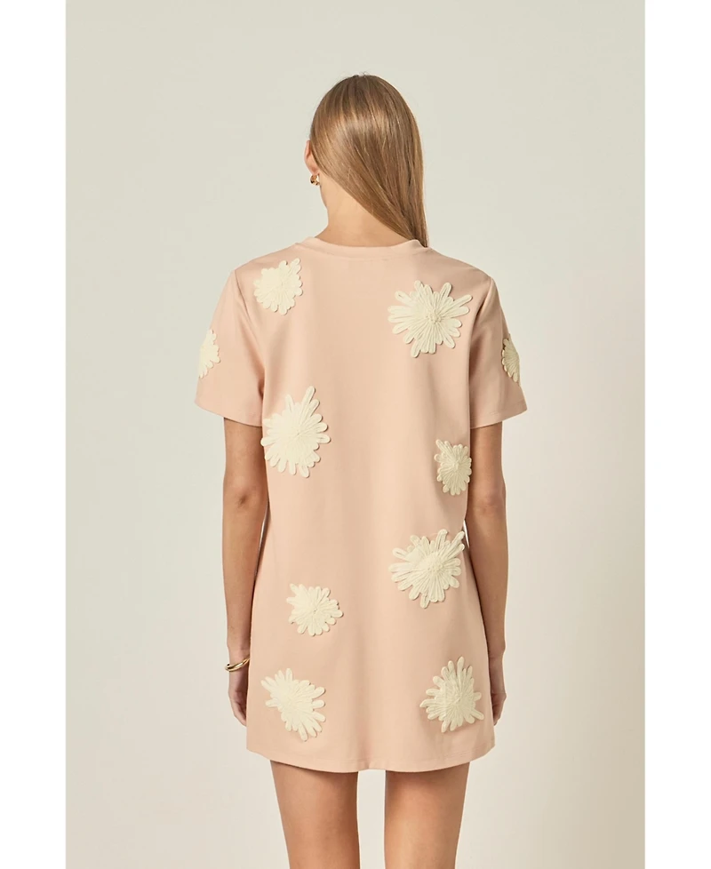 English Factory Women's T-Shirt Dress With Flower Details