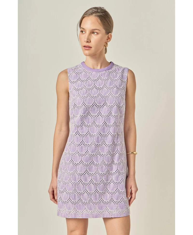 English Factory Women's Crochet Lace Mini Dress