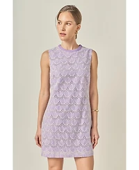 English Factory Women's Crochet Lace Mini Dress
