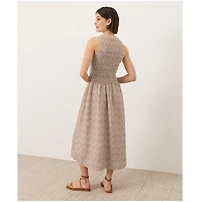 Pact Women's Organic Cotton Coastal Double Gauze Smocked Dress