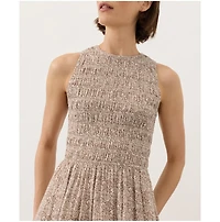 Pact Women's Organic Cotton Coastal Double Gauze Smocked Dress
