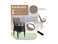 Mondawe 7-Piece Patio Dining Set with 6 Stackable Chairs