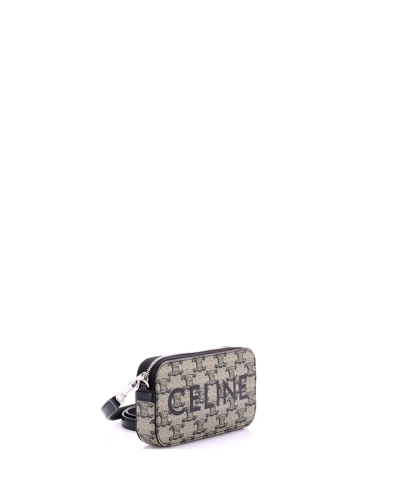 Pre-Owned Celine Horizontal Pouch Crossbody Bag Logo Triomphe Coated Canvas