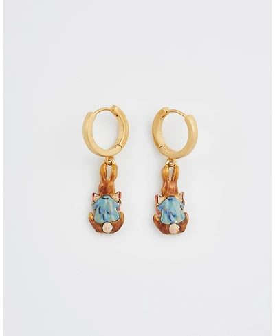 Fable England Peter Rabbit Reading Charm Huggie Earrings