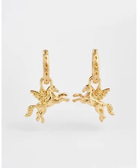 Fable England Gold Pegasus Huggie Earrings