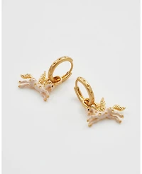 Fable England Gold Pegasus Huggie Earrings
