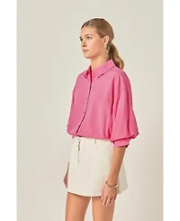 English Factory Women's Striped Ballon Sleeves Shirt
