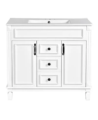 Phying 36 Inch Modern Bathroom Vanity with Top Sink Freestanding Single Sink Bathroom Storage Cabinet for Home Bathroom Decoration