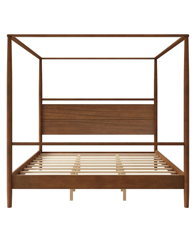 Streamdale Furniture Solid Wood Four-Poster Canopy Bed Frame, King Size