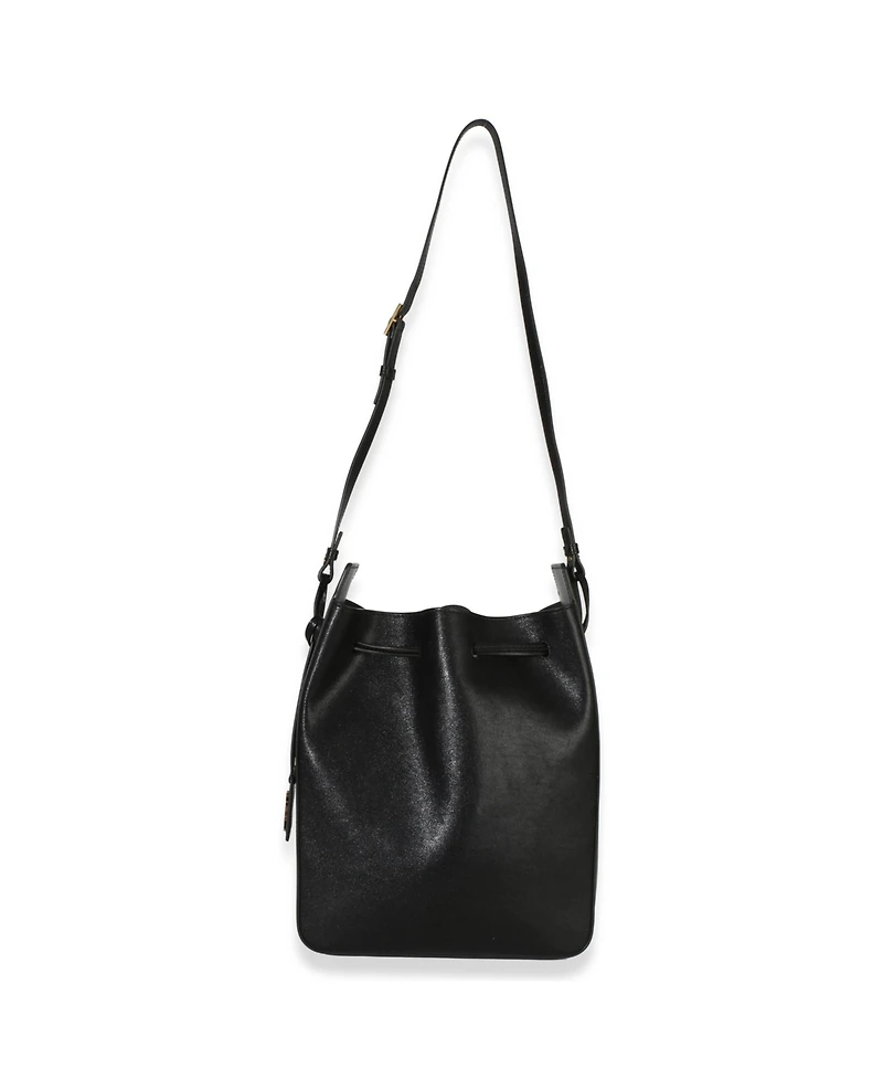 Pre-Owned Saint Laurent Black Calfskin Small Bucket Bag