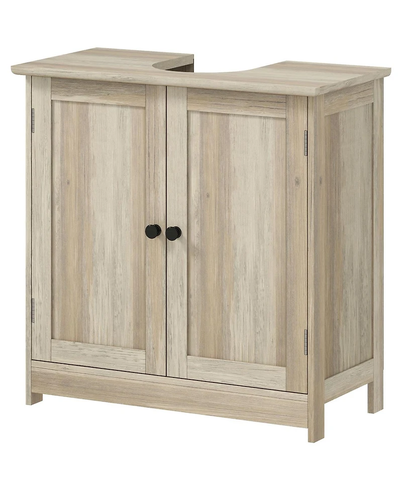 Sillysis 23.5 Inch Bathroom Under Sink Storage Cabinet, Mdf Freestanding Vanity with Adjustable Shelf and Double Doors for Small Bathrooms
