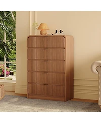 gaomon Modern Fluted Dresser with 5 Drawers