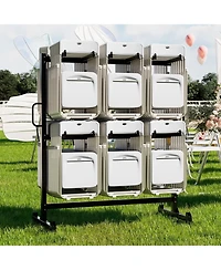 Aecojoy Folding Chair Rack, Dolly Chair Cart for 84 Chairs or 12 Tables, Heavy Duty 1080LBS Weight Capacity Storage Rack with Swivel Wheels