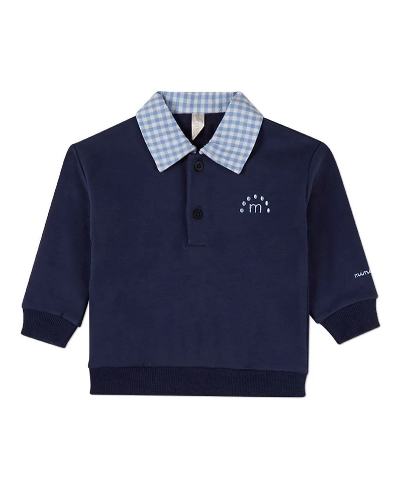 MeMoi Toddler Gingham Collared Sweatshirt