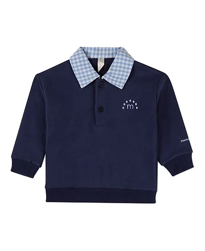 MeMoi Toddler Gingham Collared Sweatshirt
