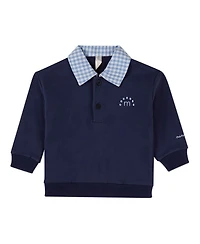 MeMoi Toddler Gingham Collared Sweatshirt