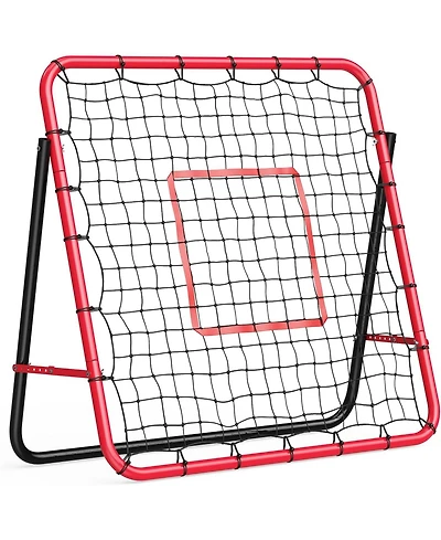Xo Adjustable Soccer Rebounder Net 6x4 Ft, Heavy Duty Bounce Back Trainer, Steel Frame Portable Practice Net for Backyard Training
