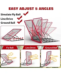 Xo 4x4.5 Ft Baseball Rebounder Net, Steel Frame Pitchback Net for Baseball Softball Training, Portable Practice Net