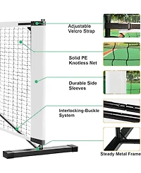 Xo 22FT Pickleball Net Set, Portable Metal Frame with 4 Paddles and 4 Balls, Easy Setup, Weather-Resistant for Driveway Backyard Park Beach