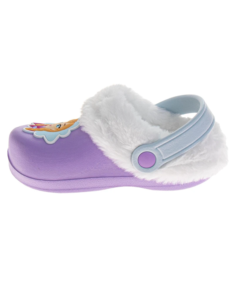 Disney Girls' Frozen Anna and Elsa Clogs Fuzzy, Fleece Lined, and Warm Garden Shoes