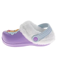 Disney Girls' Frozen Anna and Elsa Clogs Fuzzy, Fleece Lined, and Warm Garden Shoes