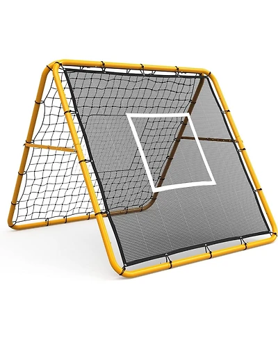 Xo Adjustable Soccer Rebounder Net 6x4 Ft, Double-Sided Trainer with Steel Frame, Easy Setup Soccer Practice Net