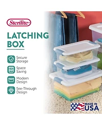 Sterilite 6-Quart Clear and Blue Stackable Latching Storage Container (48 Pack)
