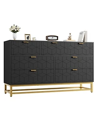 homfan 7-Drawer Dresser with Metal Handles and Legs, 53.5" Wide Modern Chest for Bedroom Closet Living Room Hallway