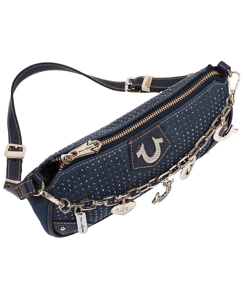 True Religion Women's Sparkle Denim Shoulder Bag