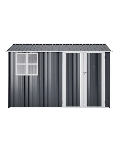 Mondawe 10x8 Feet Outdoor Metal Storage Shed With Lockable Doors And Window